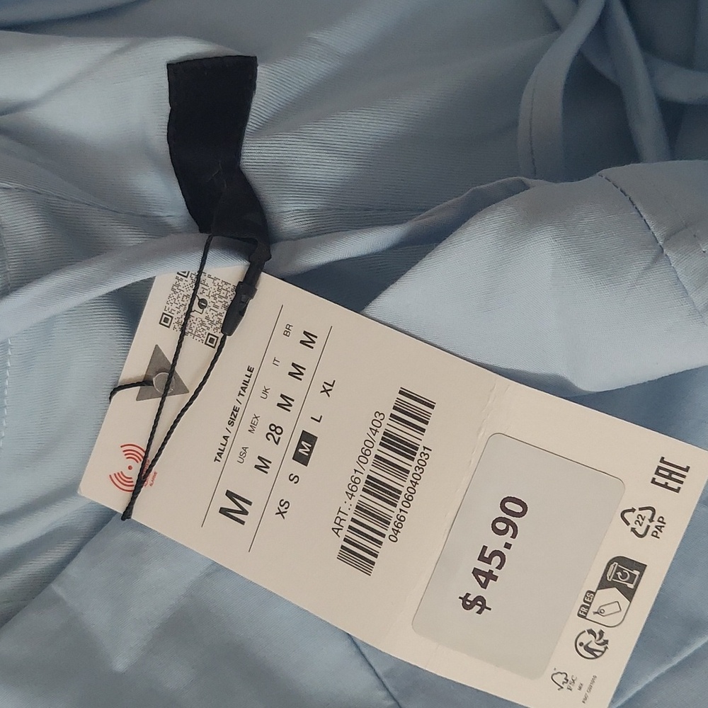 Zara Light Blue Tank Top with Ties - Picture 6 of 6